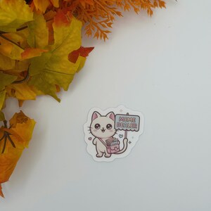 Cute Meme Dealer Cat Vinyl Sticker