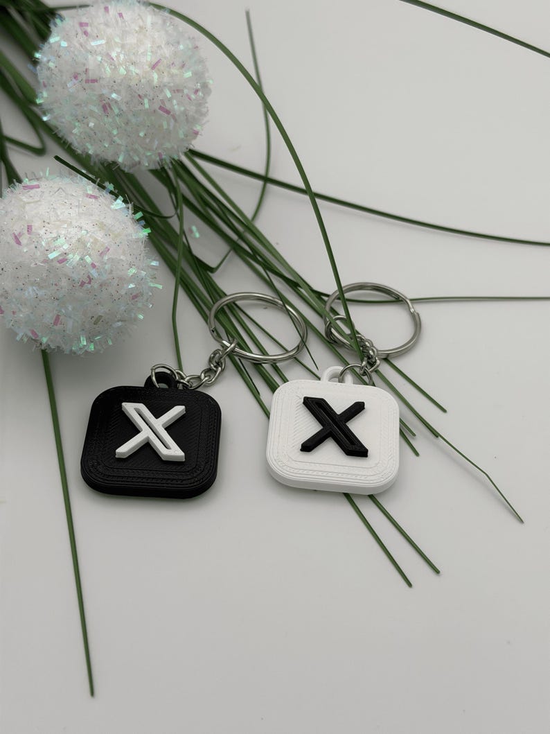 Custom X (Twitter) NFC Keychain 3D Printed