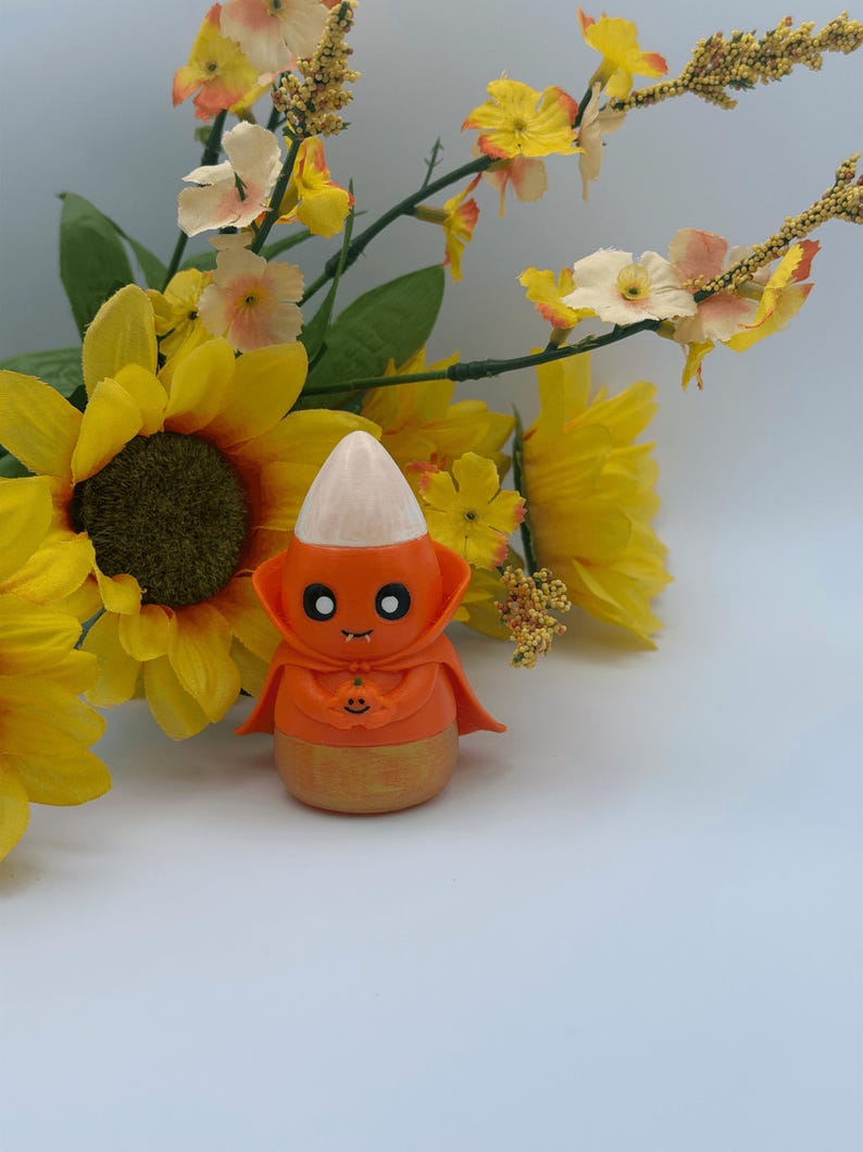 Candy Corn Vampire Figure – 3D Printed Halloween Decor