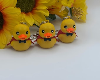 Vampire Duck Keychain | 3D Printed Charm, Halloween Gothic Bag Accessory