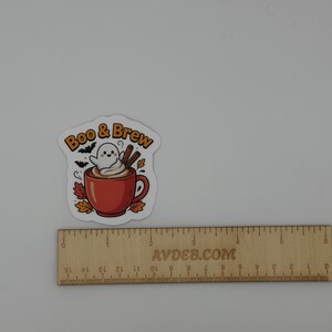 Boo and Brew Ghost Coffee Cup Sticker