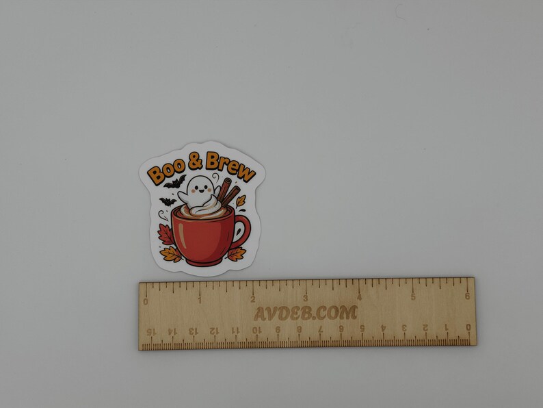 Boo and Brew Ghost Coffee Cup Sticker