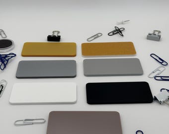 Blank Acrylic Name Badges | Pin, Magnet Back Employee ID Tag, Event Conference Badge