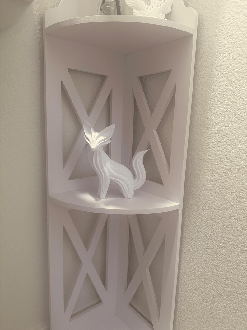 Abstract Flowing Fox Sculpture – Modern Organic Wave Art 3D Print Decor