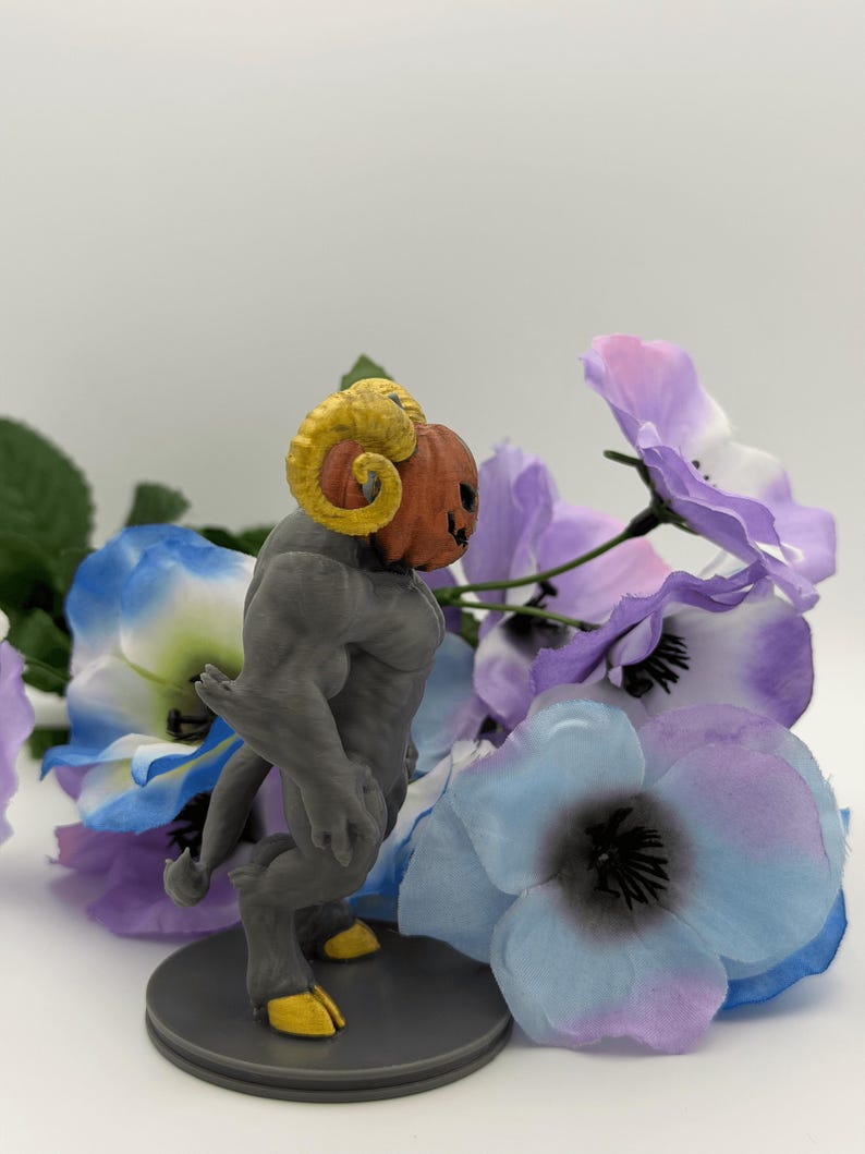 Horned Pumpkin Demon – 3D Printed Halloween Statue