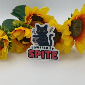 Black Cat Powered By Spite Sticker