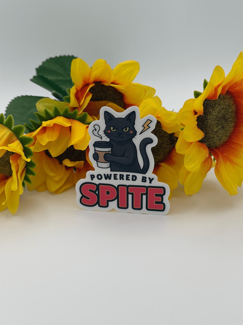 Black Cat Powered By Spite Sticker