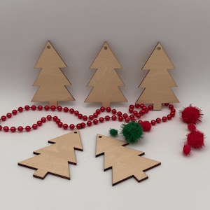 Unfinished Wood Christmas Tree Ornament Blank, DIY Craft, Holiday Decor, Paintable