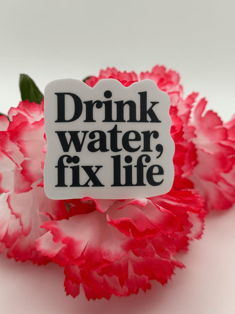 Inspirational "Drink Water Fix Life" Quote Sticker