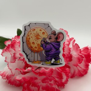 Graffiti Mouse Moon Sticker