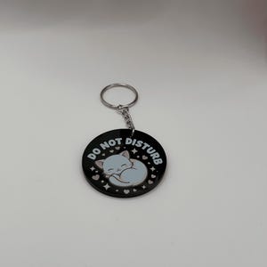 Do Not Disturb Cat Acrylic Keychain