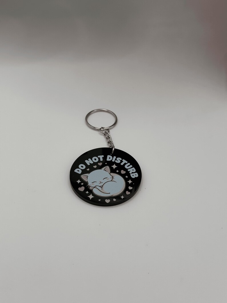 Do Not Disturb Cat Acrylic Keychain
