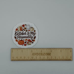 October Is My Personality Vinyl Sticker - Fall Ghost Pumpkin