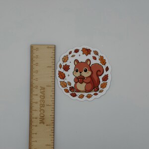 Cute Autumn Squirrel Vinyl Sticker