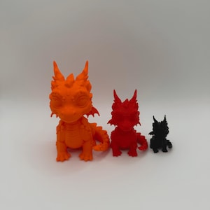 Cute Baby Dragon Figurine 3D Printed PLA Statue