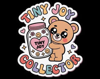 Kawaii Bear Vinyl Sticker | Cute Retro Teddy Decal | Waterproof Die Cut Sticker | Laptop Water Bottle Gift