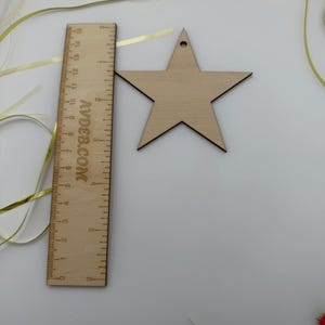 Unfinished Wood Star Ornaments, DIY Christmas Craft, Blank Holiday Decor