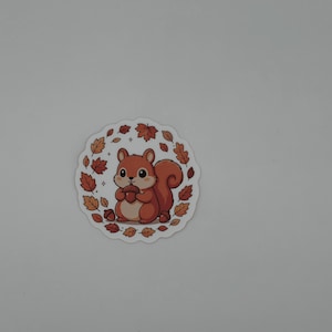 Cute Autumn Squirrel Vinyl Sticker