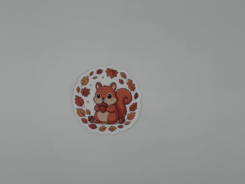 Cute Autumn Squirrel Vinyl Sticker