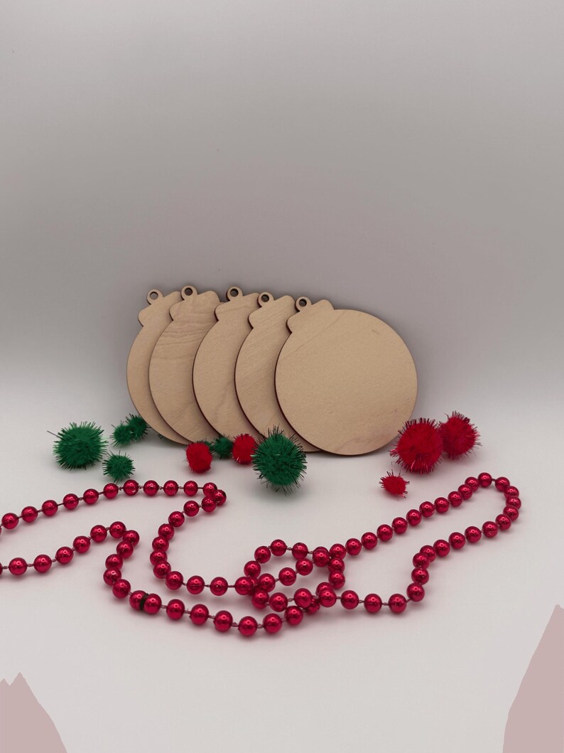 Unfinished Wood Round Christmas Ornament Blanks, DIY Craft Supplies, Holiday Decor