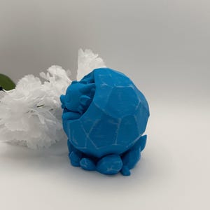 Blue Crystal Dragon 3D Printed Figure, Fantasy Dragon Decor, PLA Sculpture