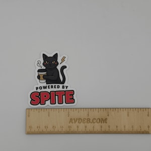 Black Cat Powered By Spite Sticker
