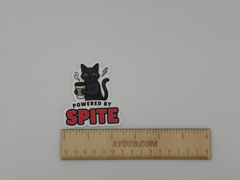 Black Cat Powered By Spite Sticker
