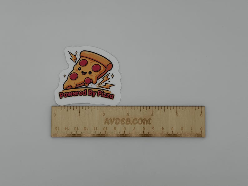 Powered By Pizza Vinyl Sticker