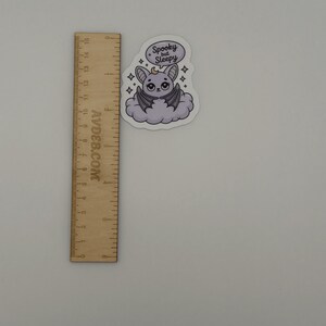 Kawaii Spooky but Sleepy Bat Vinyl Sticker