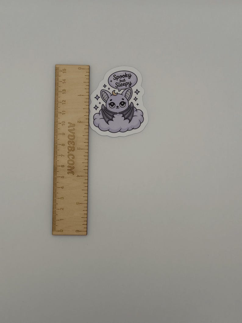 Kawaii Spooky but Sleepy Bat Vinyl Sticker