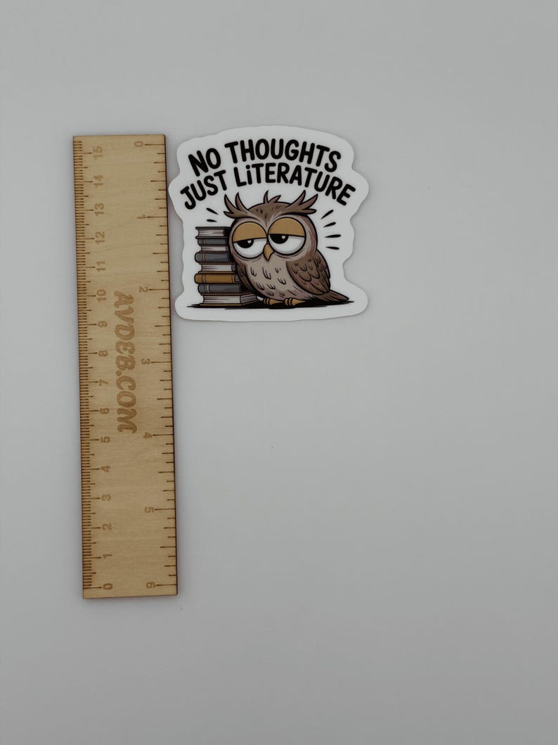 Funny Owl and Books Literature Vinyl Sticker