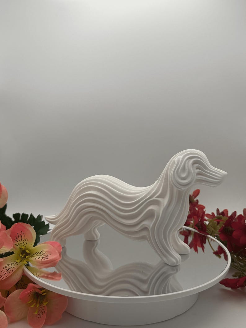 3D Printed Dog Statue Figurine, Modern Decor, Dog Lover Gift, Pet Lover Home Accent