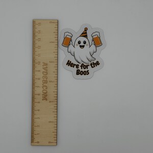 Funny Halloween Ghost Vinyl Sticker Here for the Boos