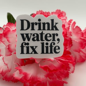 Inspirational "Drink Water Fix Life" Quote Sticker