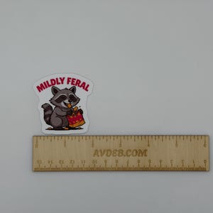 Mildly Feral Raccoon Vinyl Sticker | Cute Funny Die Cut Animal Decal