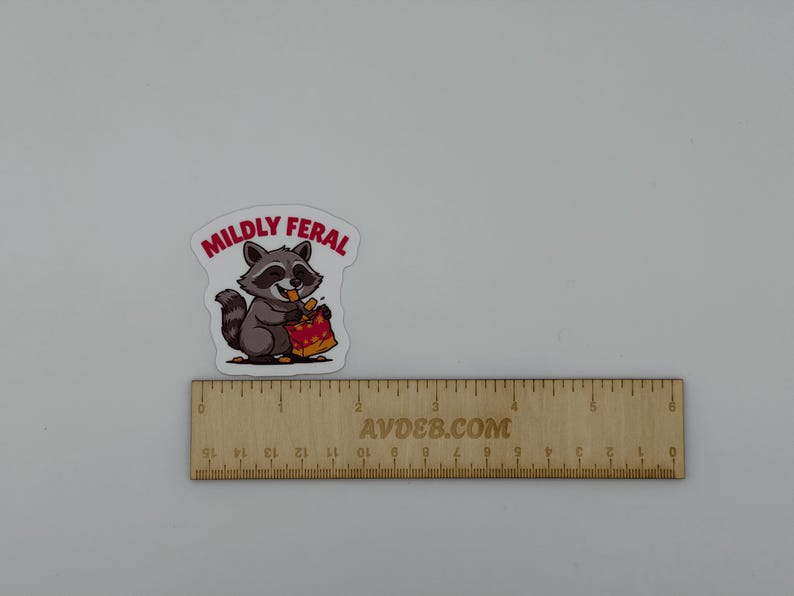Mildly Feral Raccoon Vinyl Sticker | Cute Funny Die Cut Animal Decal
