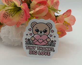 Kawaii berensticker | Teddybeer hart envelop sticker (waterproof vinyl)