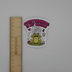 Overthinking Frog Vinyl Sticker Funny Anxiety Decal