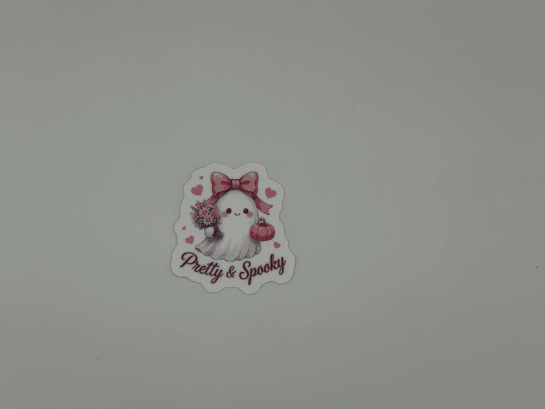 Cute Ghost Vinyl Sticker - Kawaii Halloween Pastel Pretty and Spooky