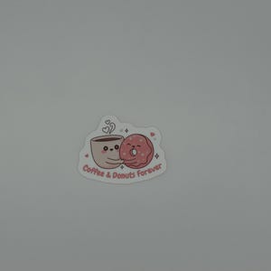 Cute Coffee and Donut Vinyl Sticker