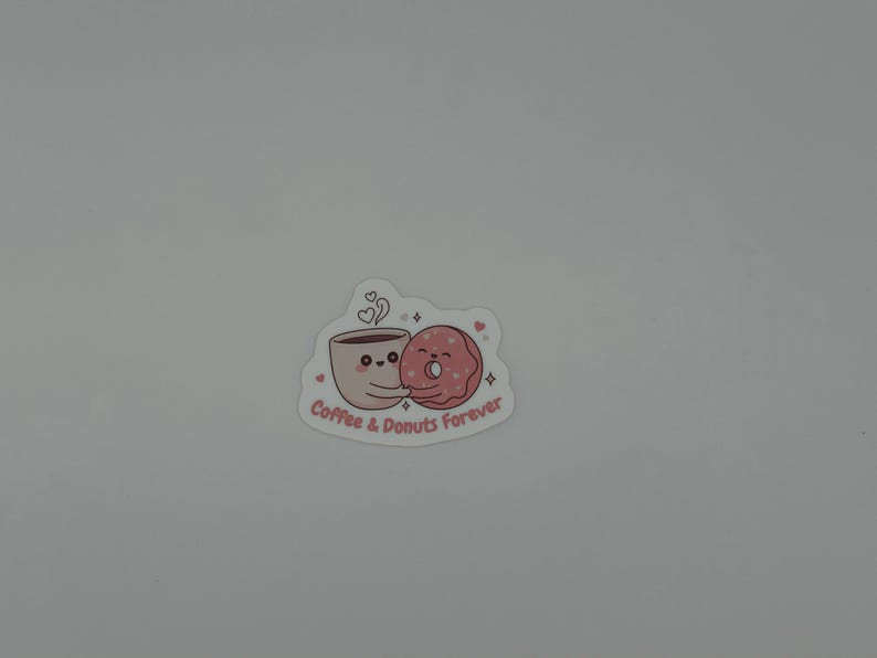 Cute Coffee and Donut Vinyl Sticker