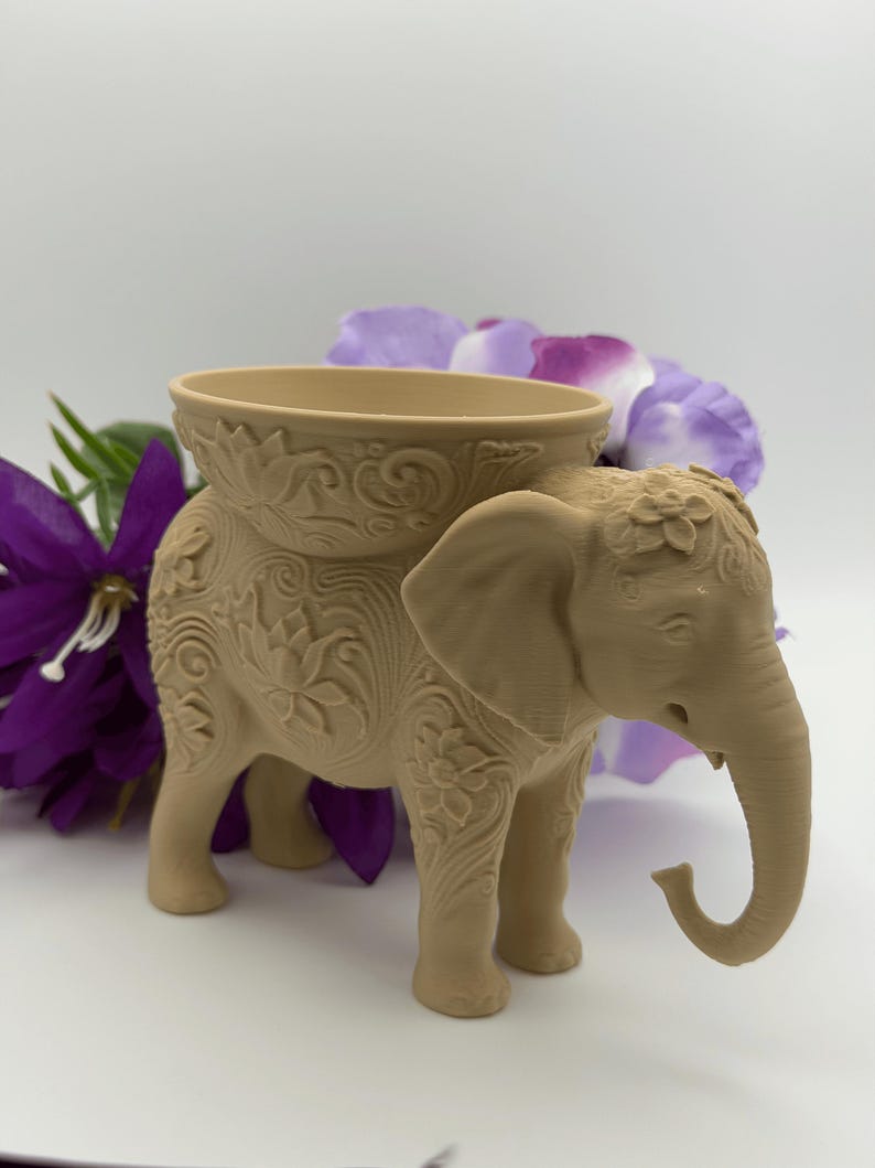 Elephant Jewelry Holder Bowl – 3D Printed PLA Ring Dish, Cute Desk Decor & Trinket Tray