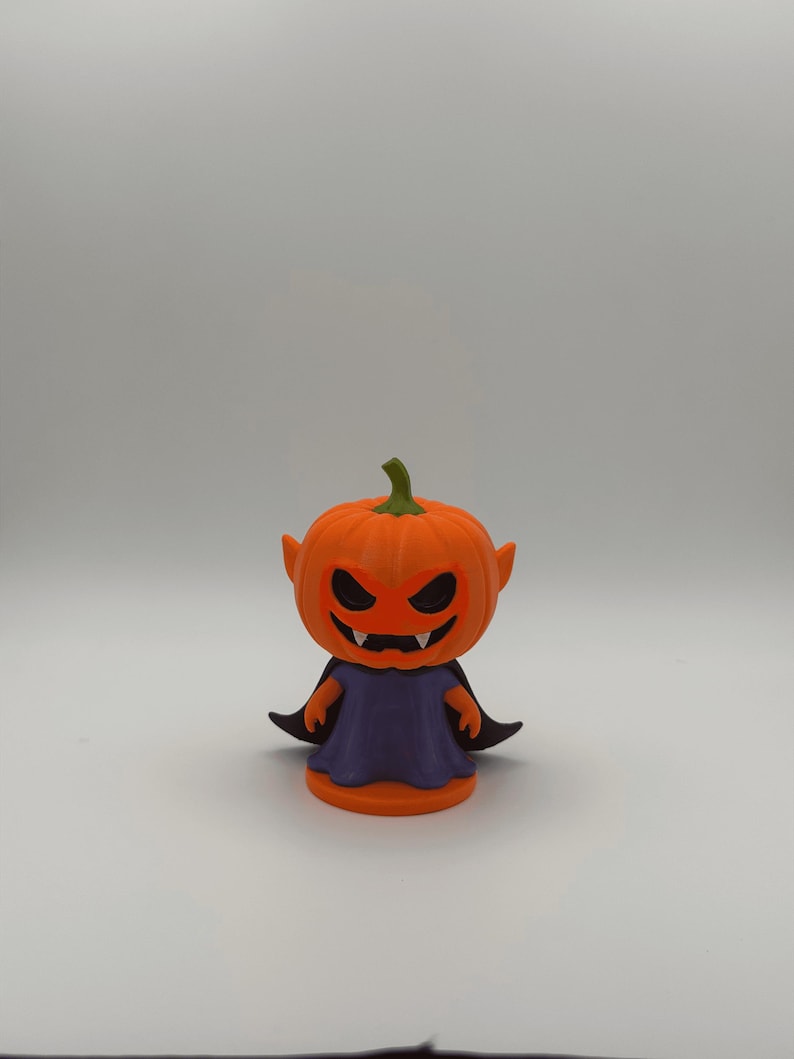 Pumpkin Vampire Figurine Halloween 3D Printed Decor