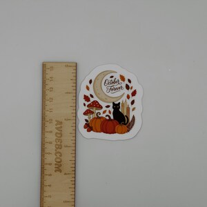 October Forever Autumn Cat Vinyl Sticker