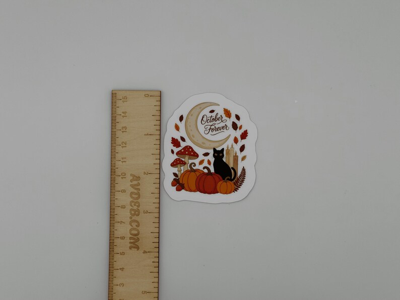 October Forever Autumn Cat Vinyl Sticker