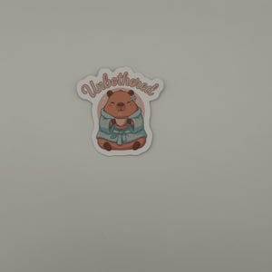 Unbothered Capybara Vinyl Sticker | Cute Kawaii Die-Cut Cartoon Decal