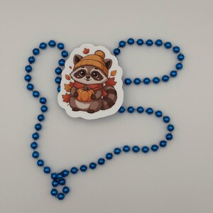 Cute Autumn Raccoon Vinyl Sticker