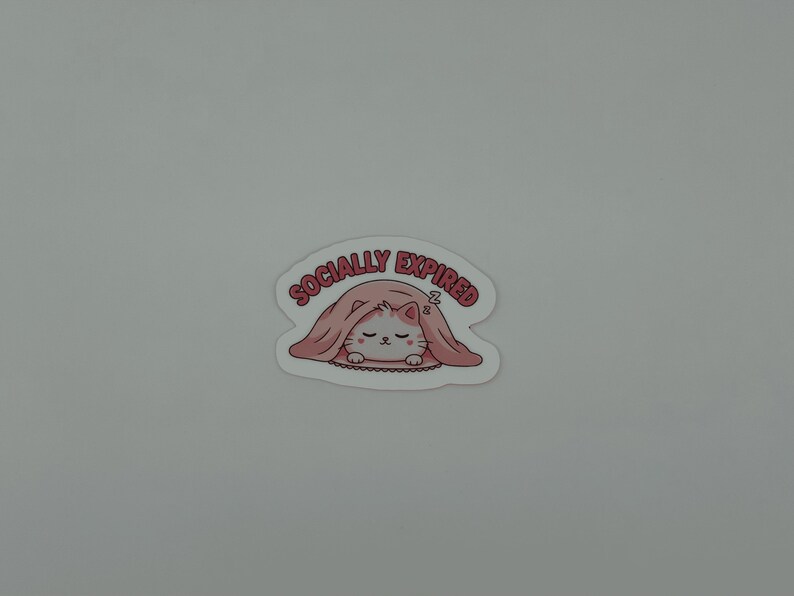 Socially Expired Cat Vinyl Sticker