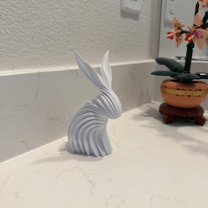 Modern Rabbit Art 3D Printed Sculpture