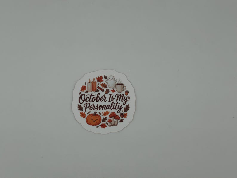 October Is My Personality Vinyl Sticker - Fall Ghost Pumpkin